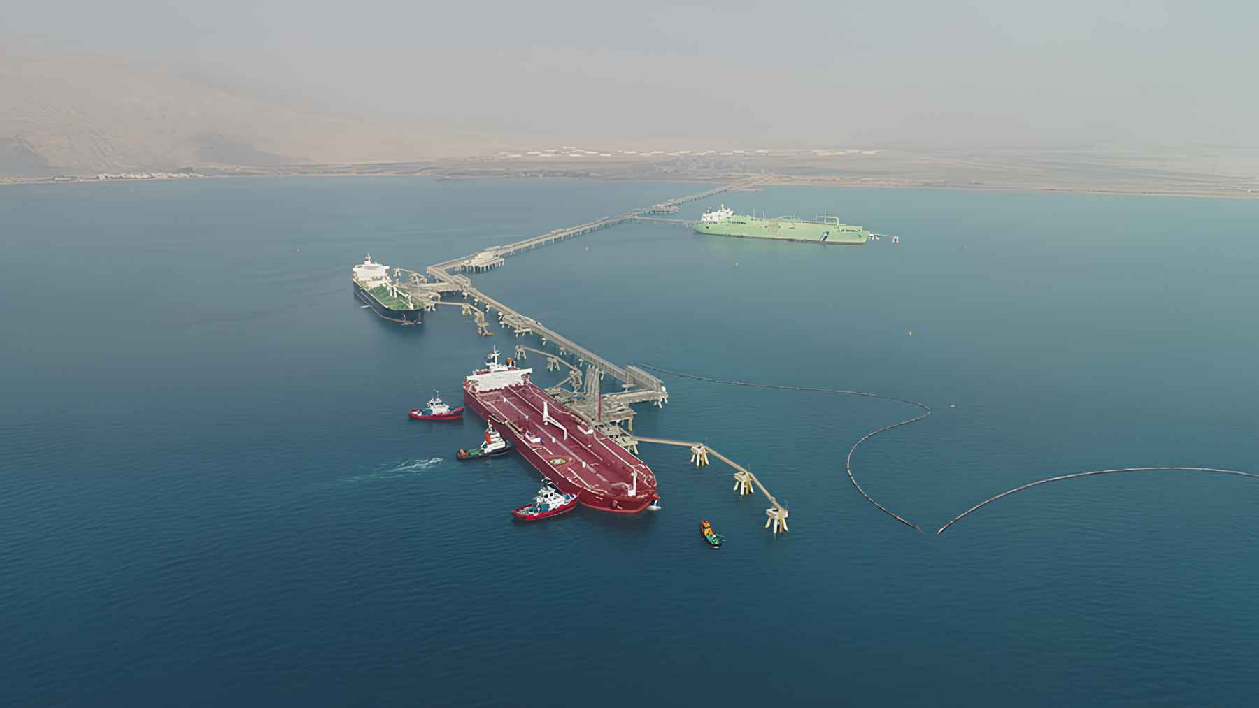 ECOnews 2 Aerial view of tankers docked at the SUMED Ain Sukhna oil terminal on Egypt’s Red Sea coast.