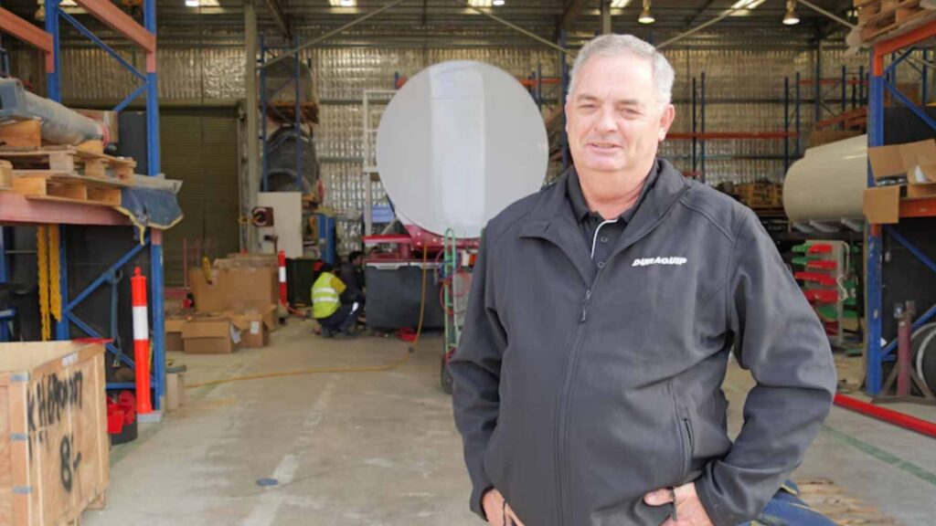A 3D-printing construction system at work on a building site in regional Australia.