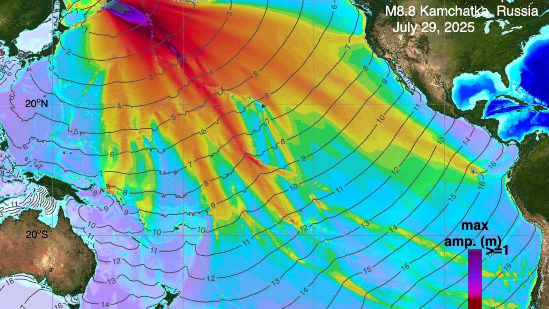 Seismic activity visualization illustrating small earthquakes detected before the magnitude 8.8 Kamchatka earthquake using waveform cross-correlation analysis.