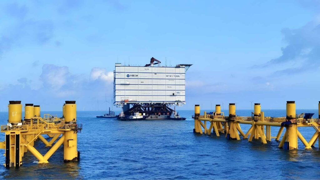 Rudong offshore HVDC converter platform transmitting wind energy to the mainland grid
