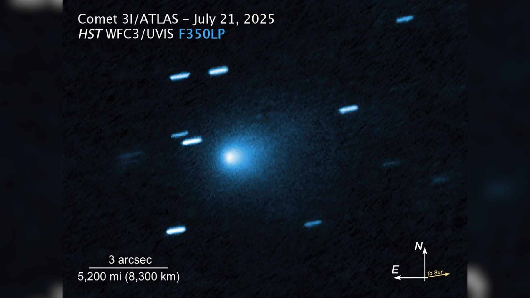 The Allen Telescope Array in Northern California monitoring the interstellar comet 3I/ATLAS for potential technosignatures.
