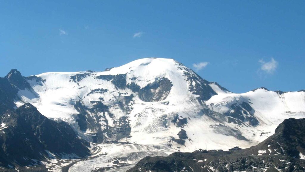View of the Weißseespitze glacier in the eastern Alps, where scientists recovered an ice core preserving nearly 2,000 years of Europe's environmental history.
