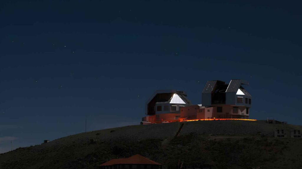 The twin Magellan telescopes at Las Campanas Observatory in Chile, where astronomers observed exoplanet LHS 1140 b.