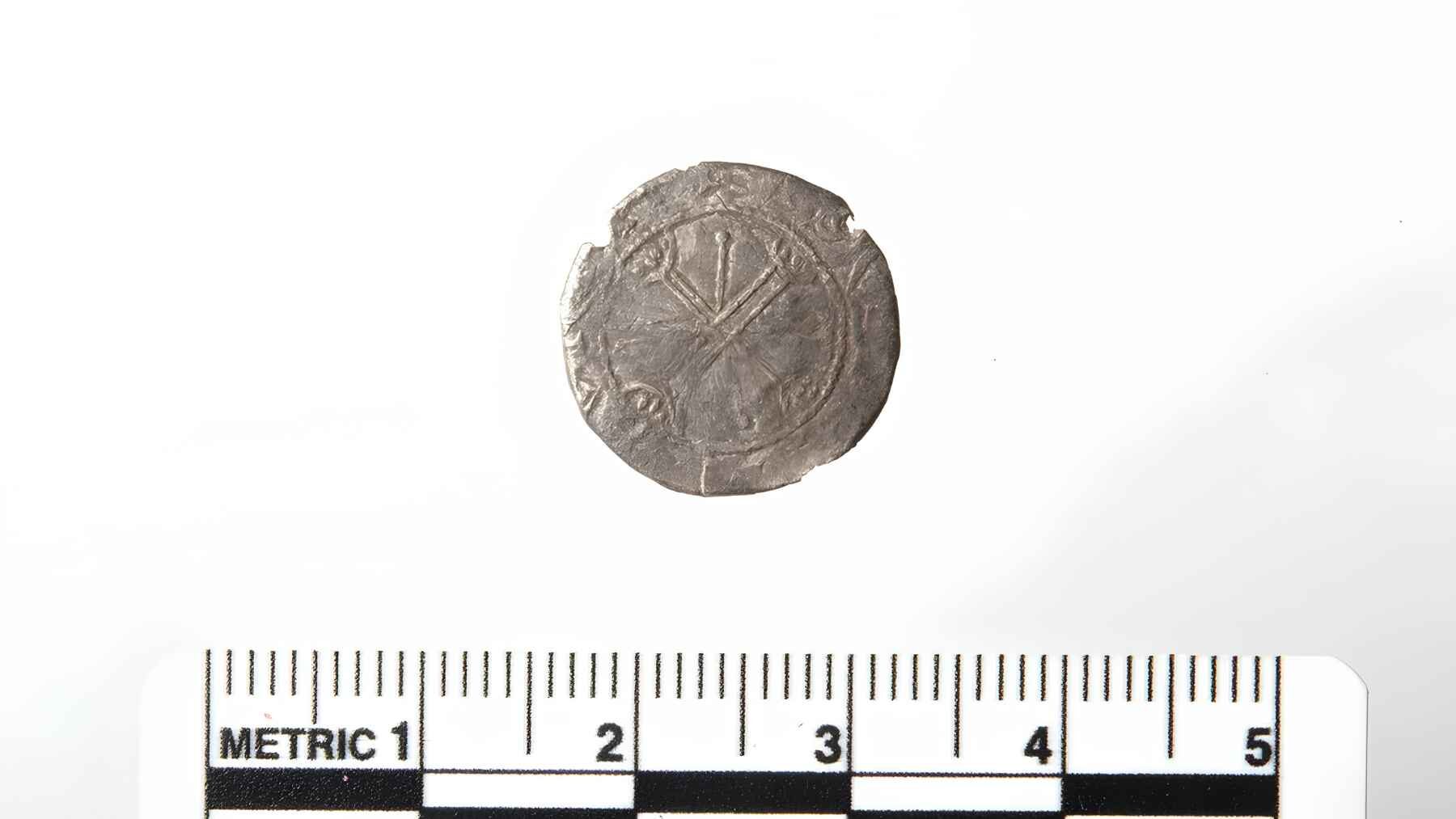 Rare silver coin from the reign of Magnus Barefoot found near Utstein Abbey in Norway.