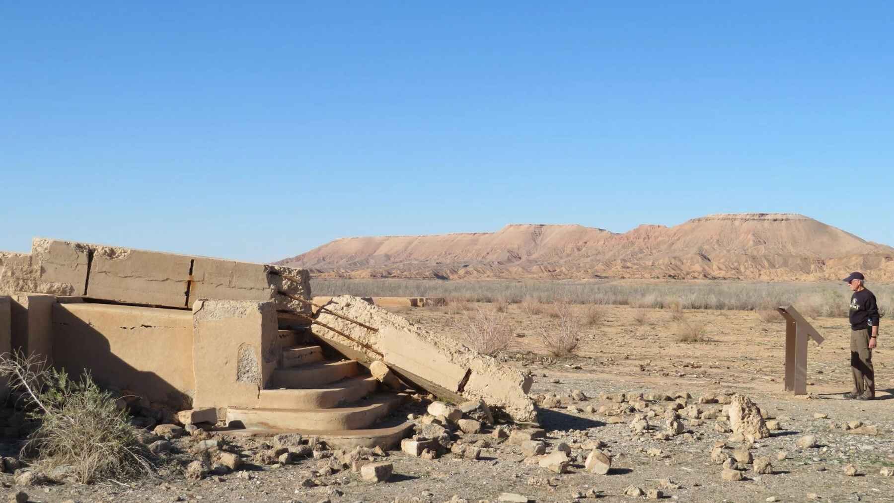 Ruins of St. Thomas stand exposed as falling Lake Mead levels reveal the Nevada ghost town.