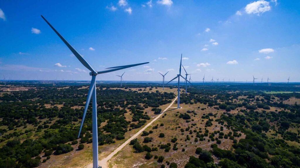 Large onshore wind farm in Texas, one of the states with projects awaiting federal review.