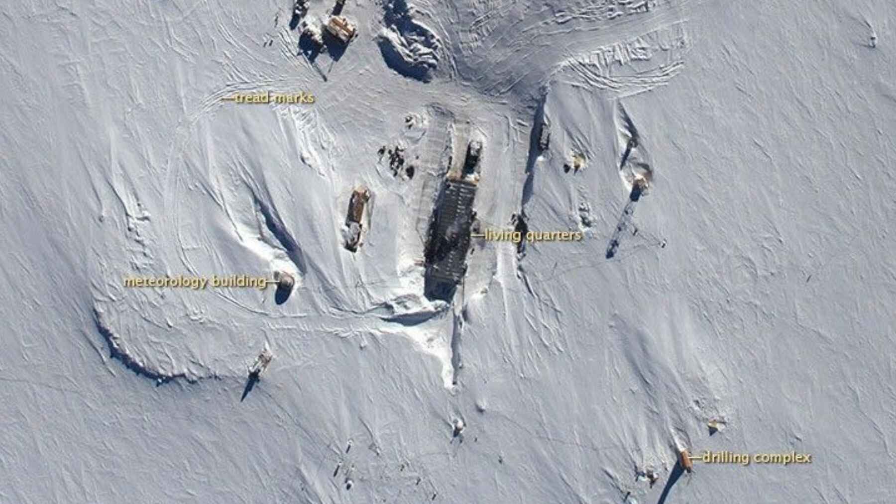 Vostok Station above the subglacial Lake Vostok in East Antarctica