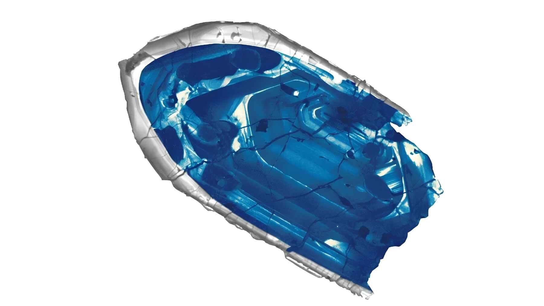 Microscopic image of an ancient zircon grain from the Jack Hills region of Western Australia.