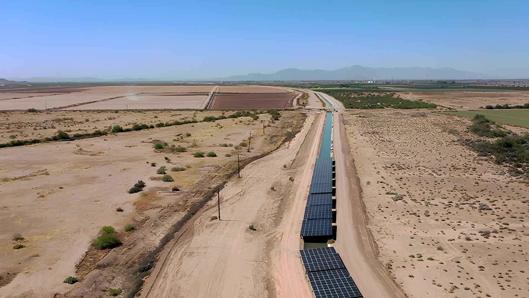 Solar panels installed over the Casa Blanca Canal on Gila River Indian Community land in Arizona.