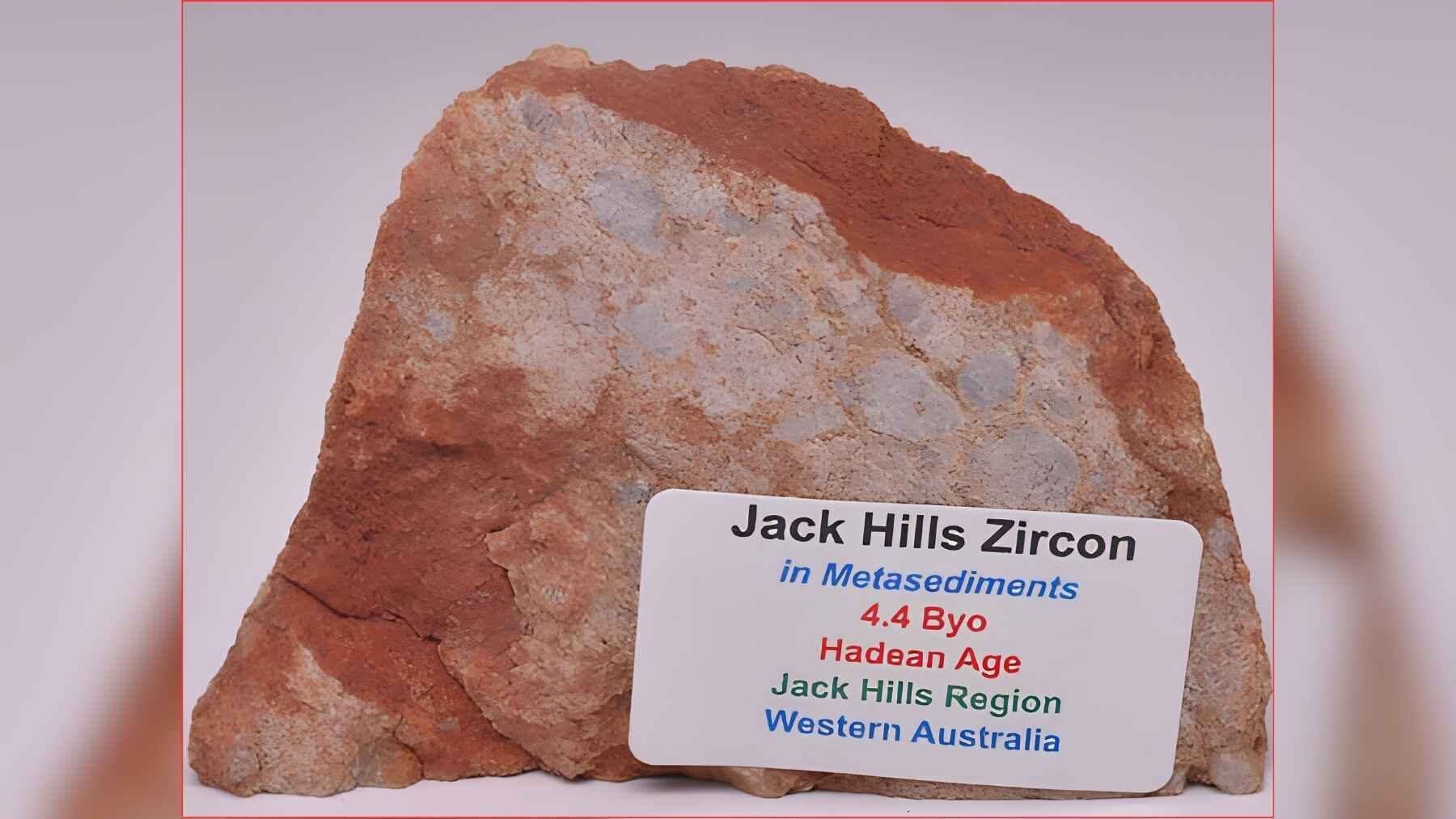 Jack Hills metasedimentary rock containing ancient zircon grains from Western Australia.