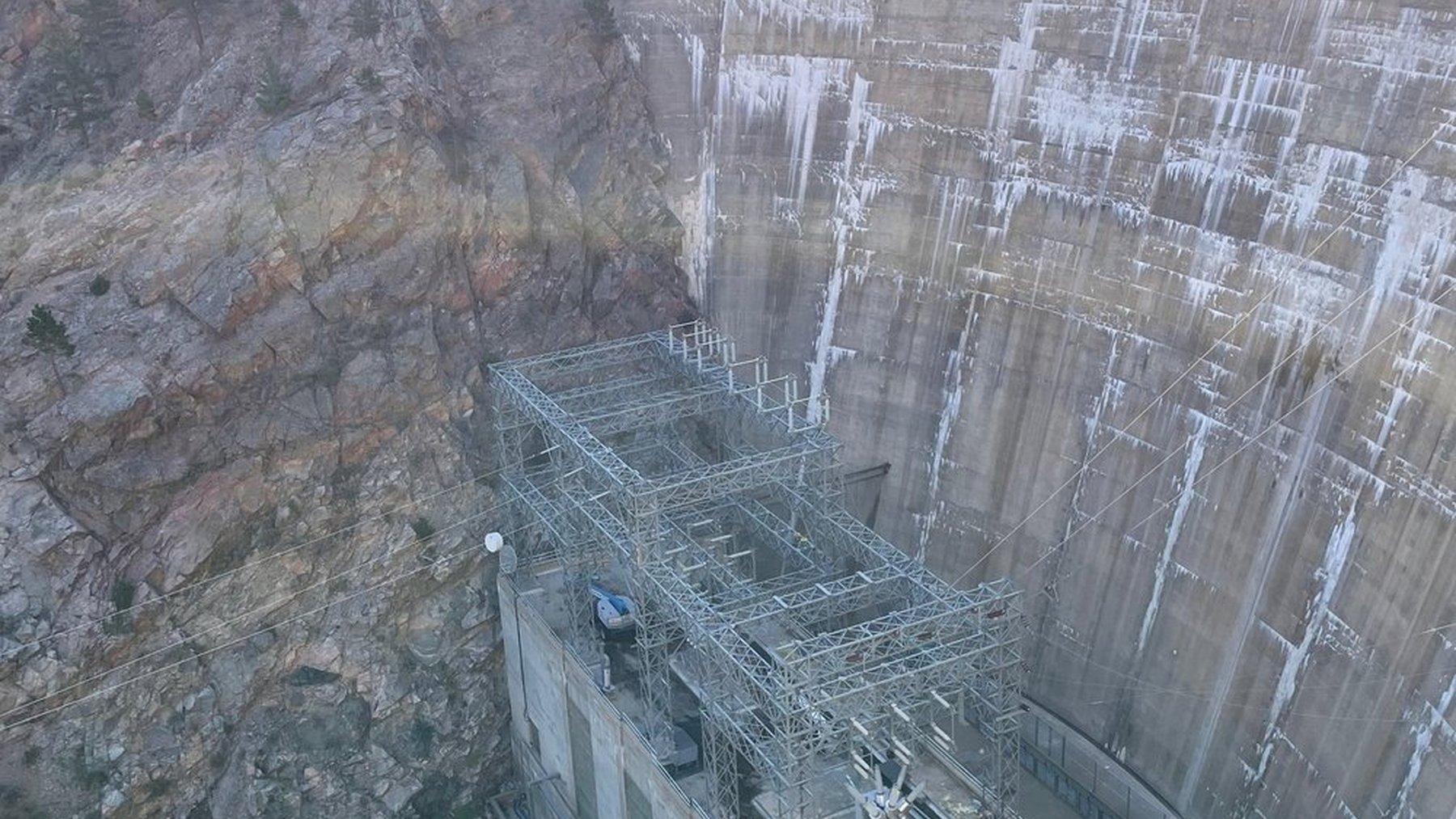 Close-up view of Seminoe Dam