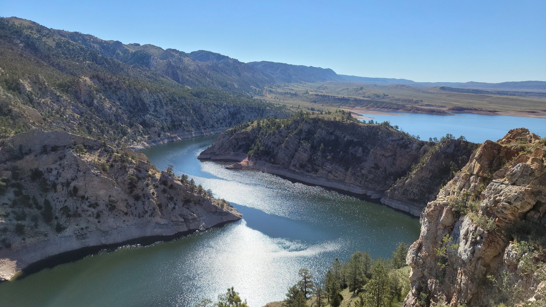 Seminoe Reservoir canyon in Wyoming, site of the pumped storage project