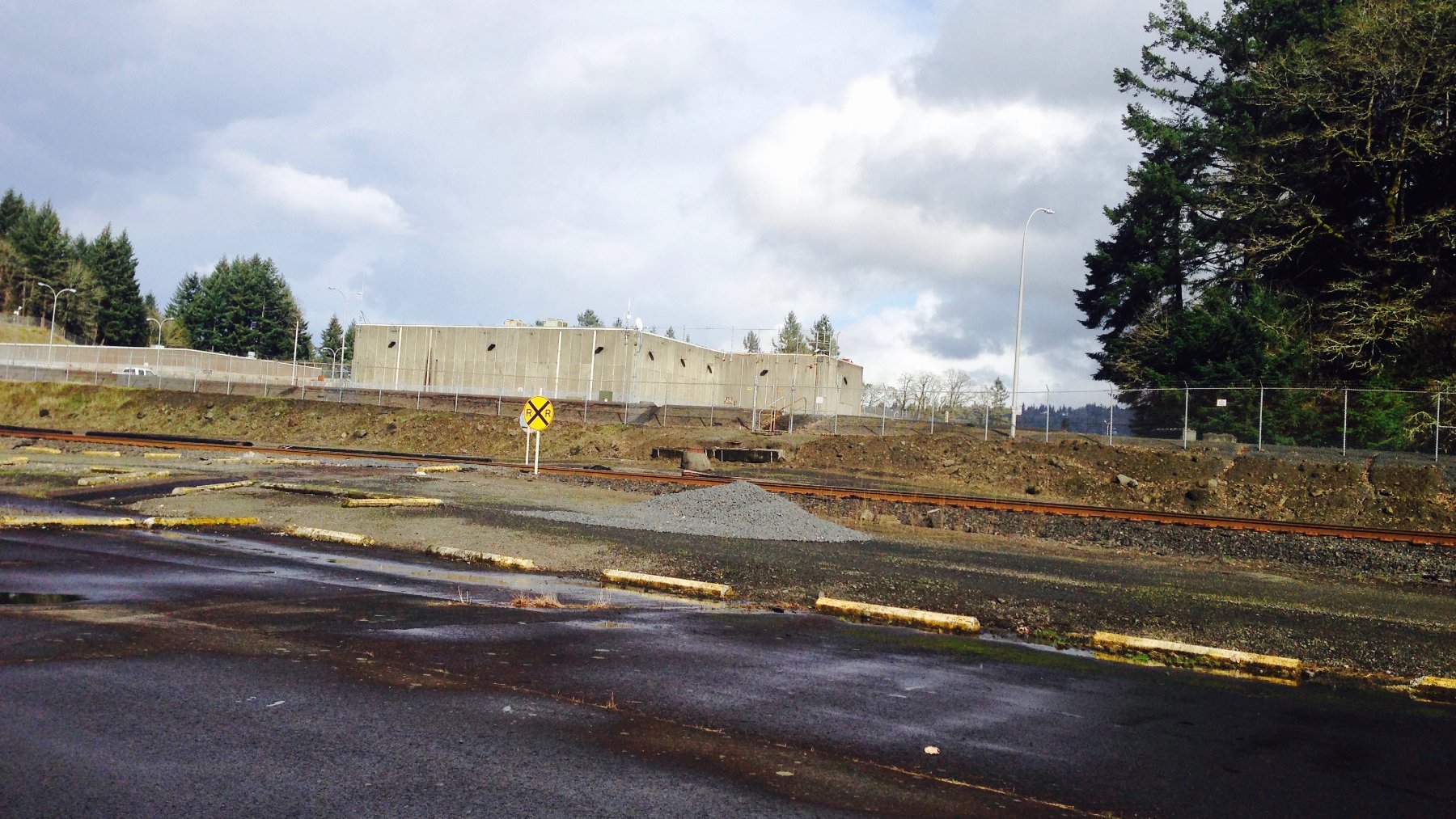 Trojan Nuclear Power Plant cooling tower beside the Columbia River in Oregon