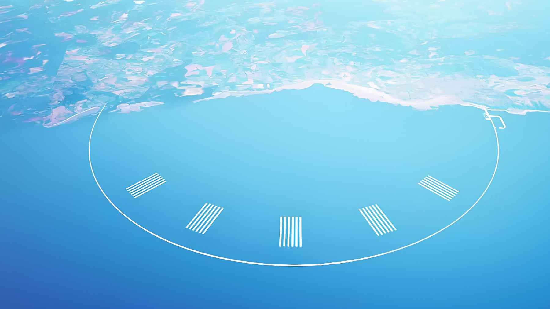 Rendering of the proposed West Somerset Lagoon tidal power project in the Bristol Channel.