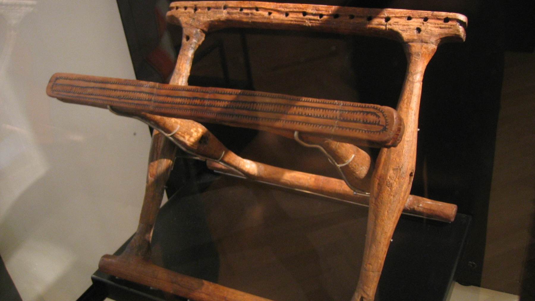 In a Danish burial mound in 1891, archaeologists found a 3,400-year-old Bronze Age folding chair, the only completely preserved chair from Bronze Age Europe, and its finder wondered if it was a table