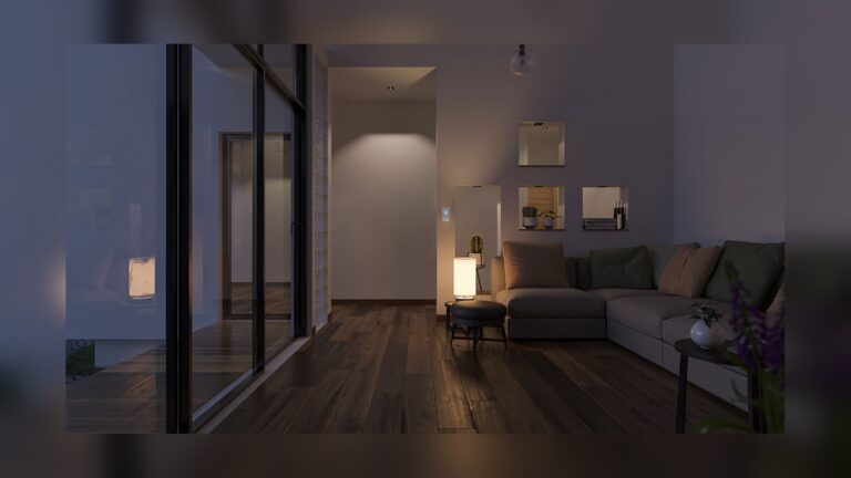 illuminated wall switch dark living room