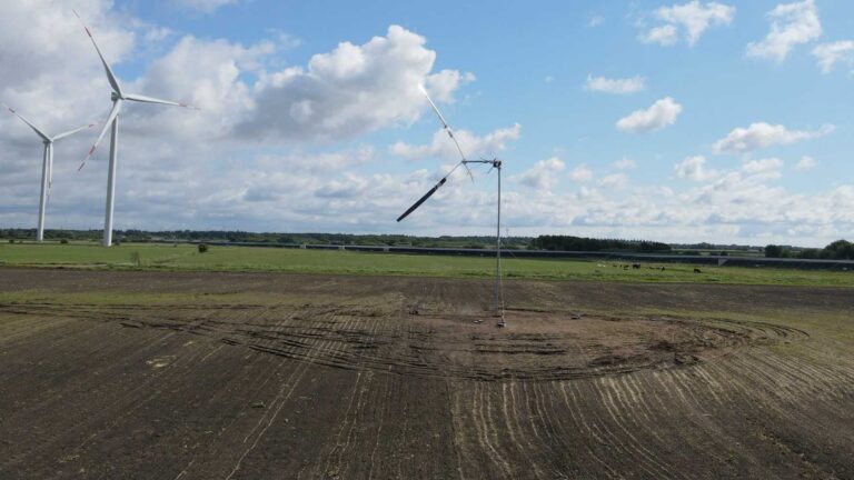 KiteX TWT-11 small wind turbine standing in a field in Denmark