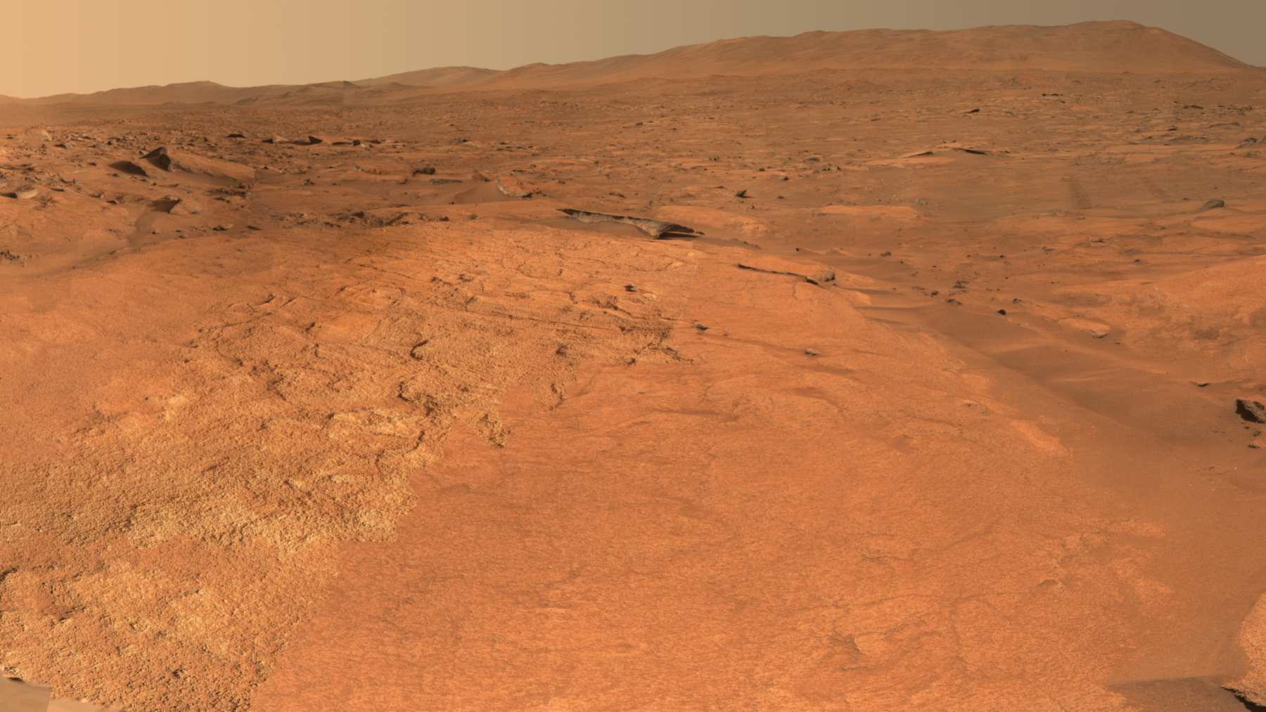 Mastcam-Z panorama of the Margin Unit on the inner edge of Jezero Crater on Mars