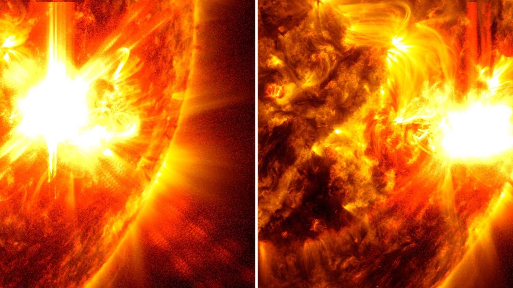 Solar flares erupting from the Sun in May 2024, ahead of the next big solar storm