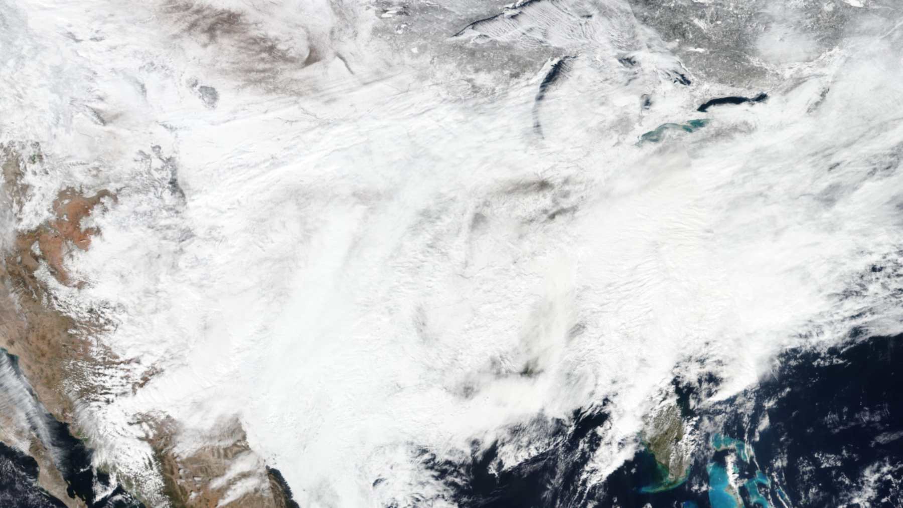 Satellite view of the February 2021 winter storm covering most of the United States, the kind of event better weather forecasts weeks ahead aim to flag