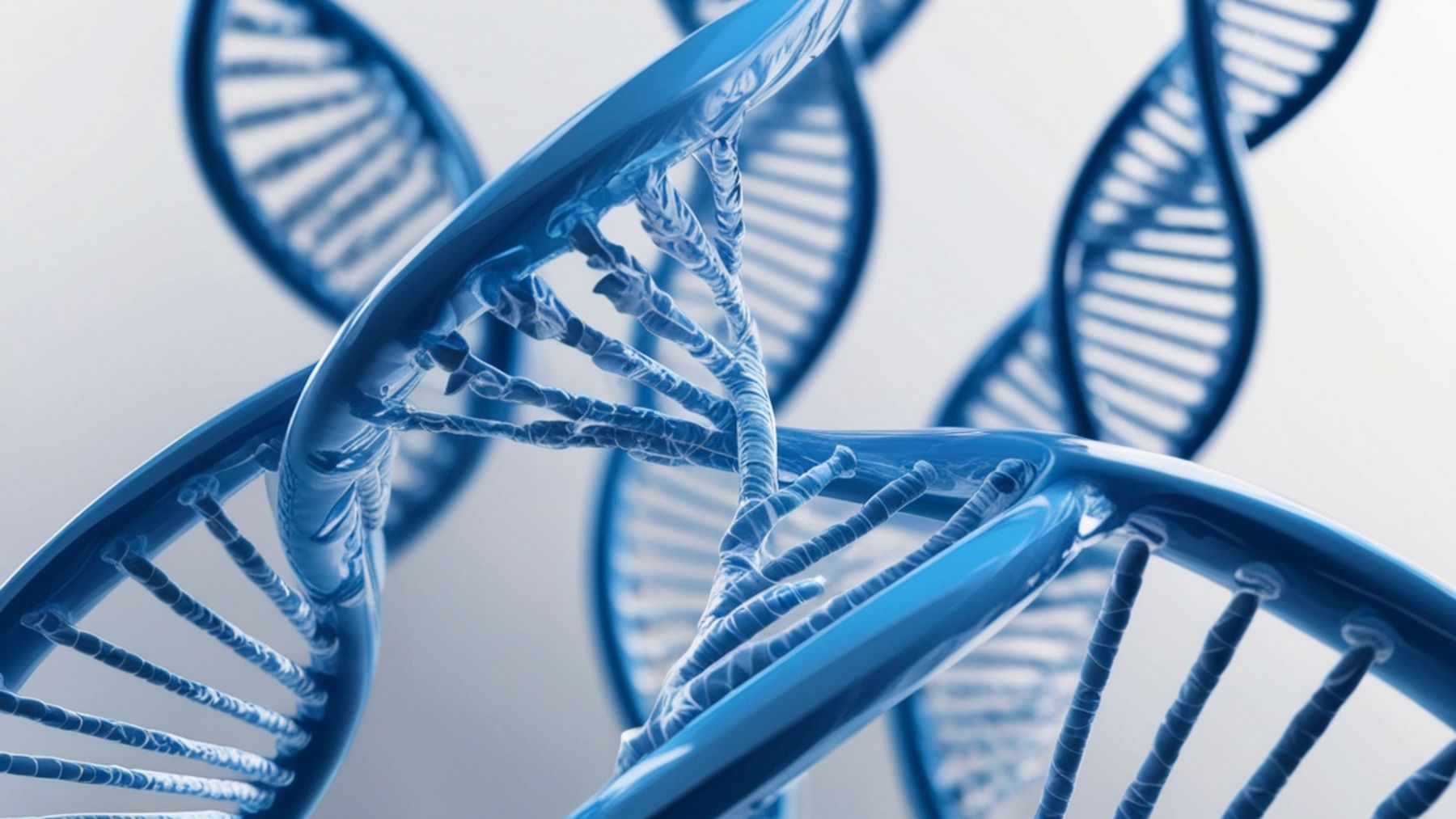 Ilustración del ADN humano con un nuevo punto de mutación descubierto por científicos en el inicio de los genes.
