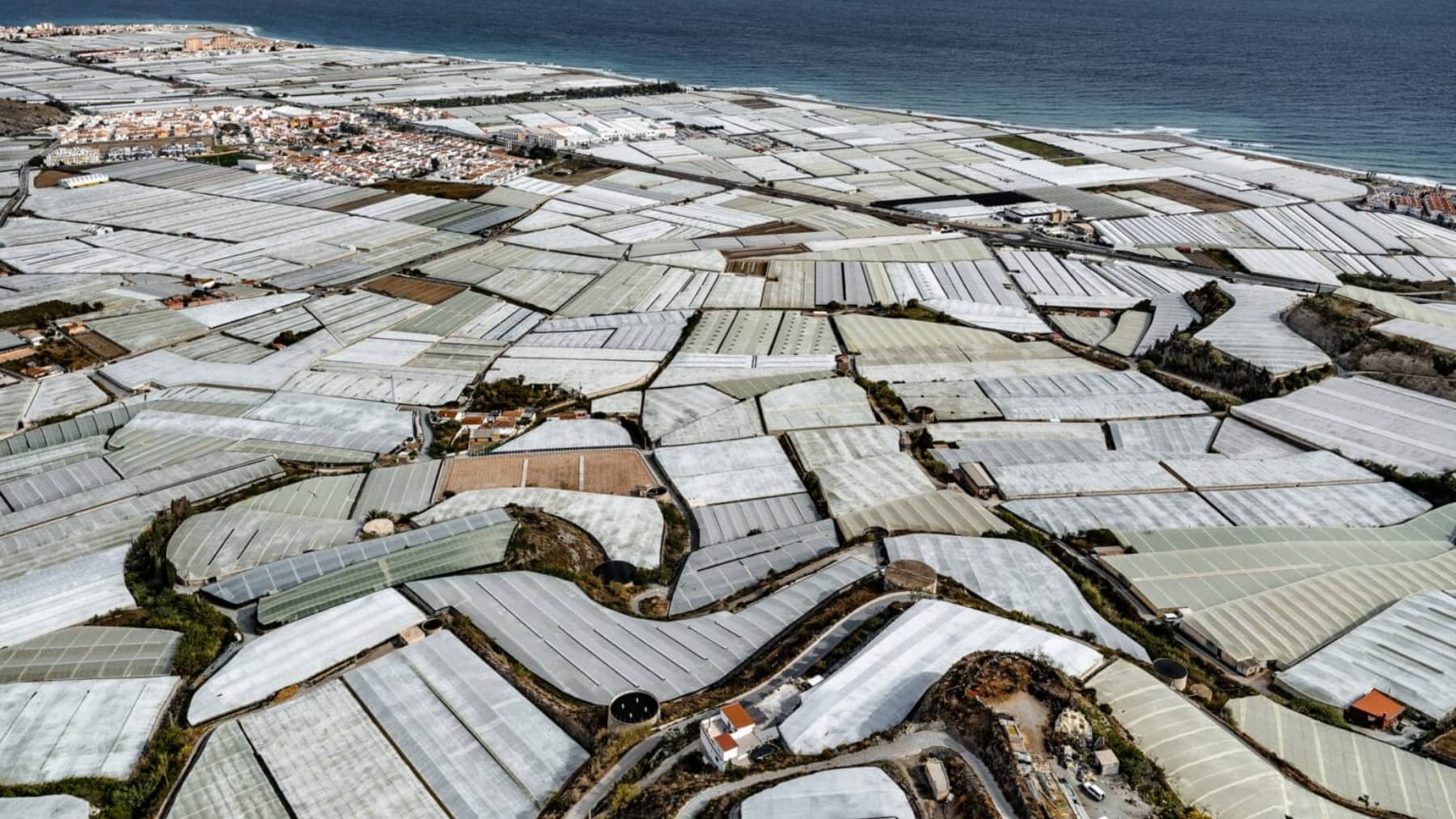 Vista aérea de los invernaderos de Almería