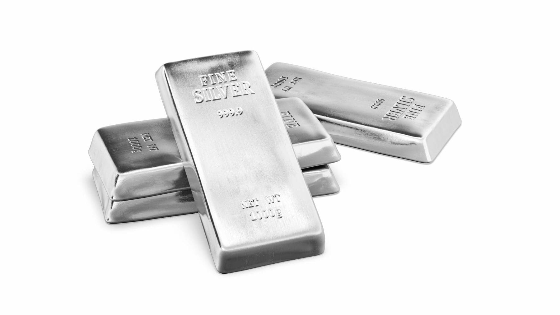 Lingotes de plata fina 999.9, metal clave en la mayor apuesta bajista sobre el precio de la plata.