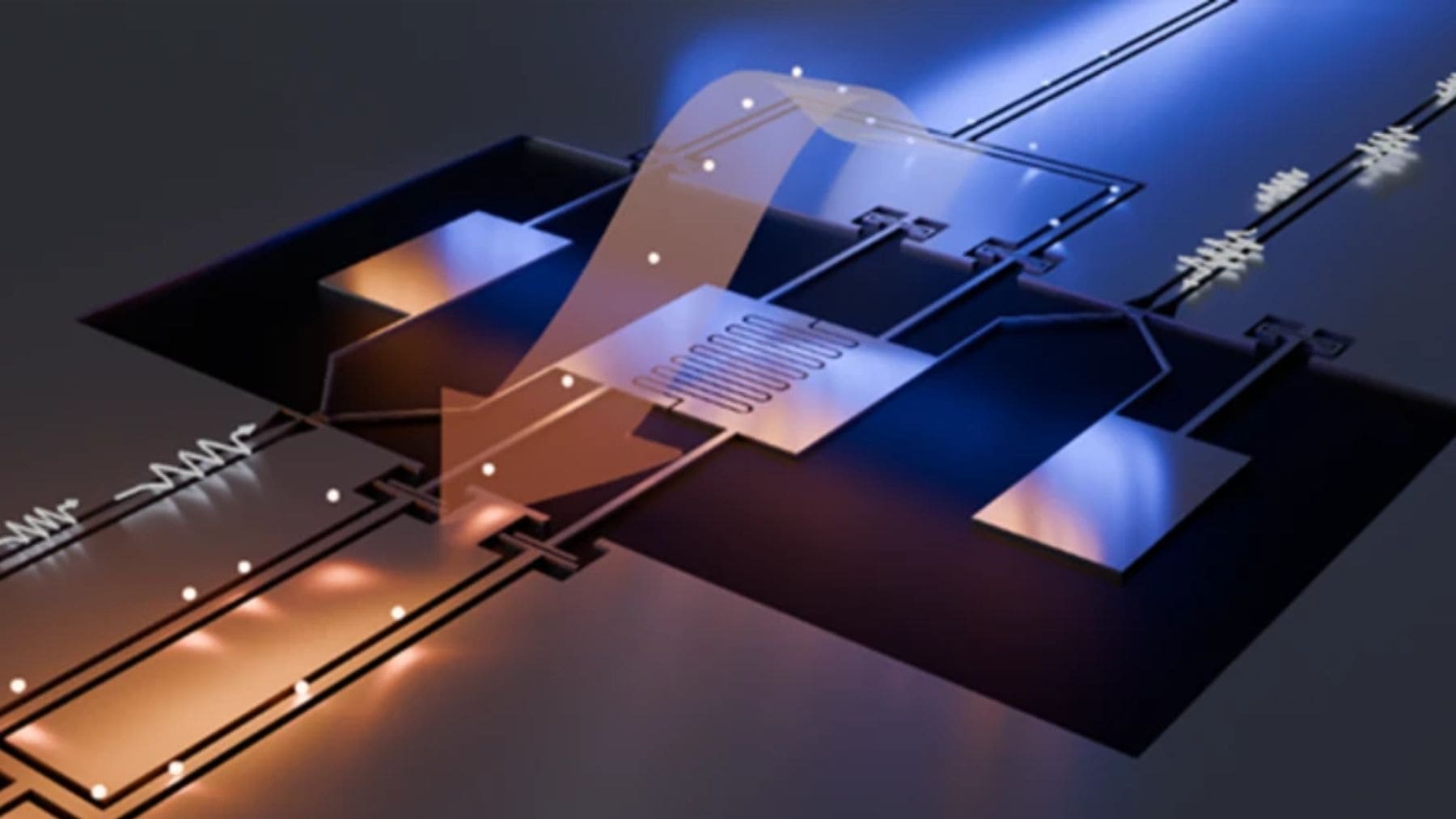 Esquema de una nevera cuántica basada en cúbits superconductores que usa ruido para enfriar un circuito.