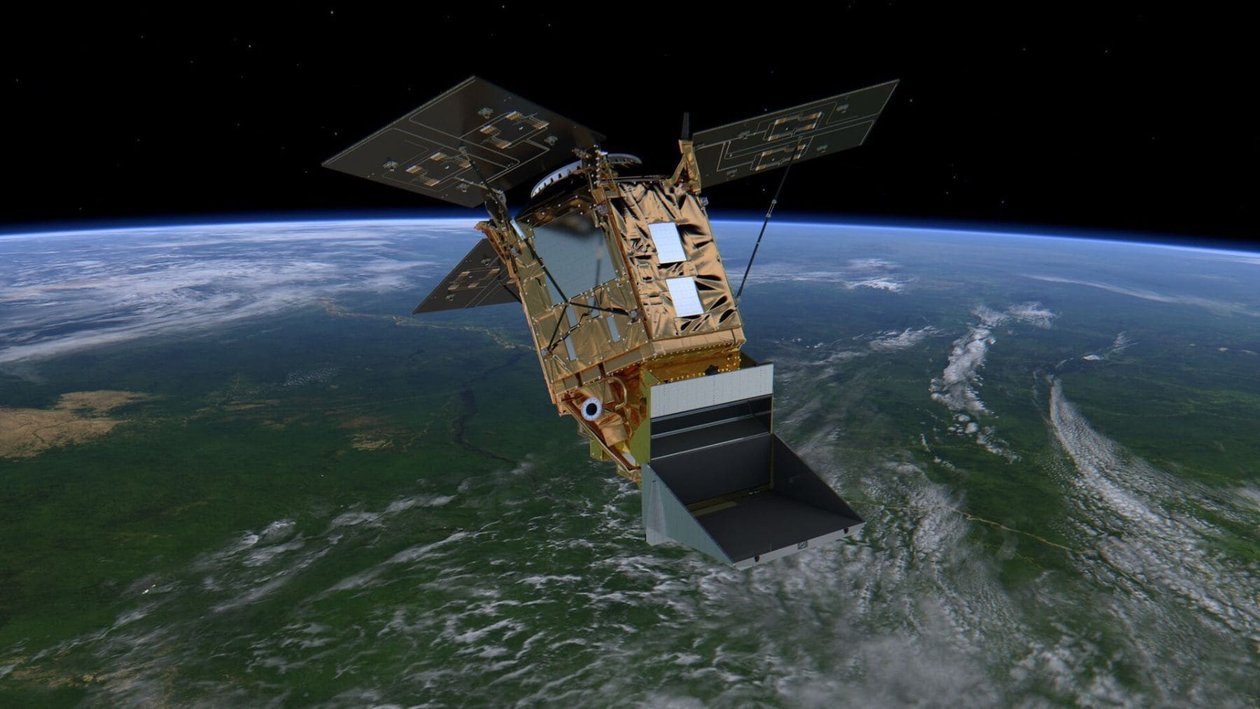 Satélite europeo Sentinel-5P midiendo la contaminación por NO2 desde el espacio.