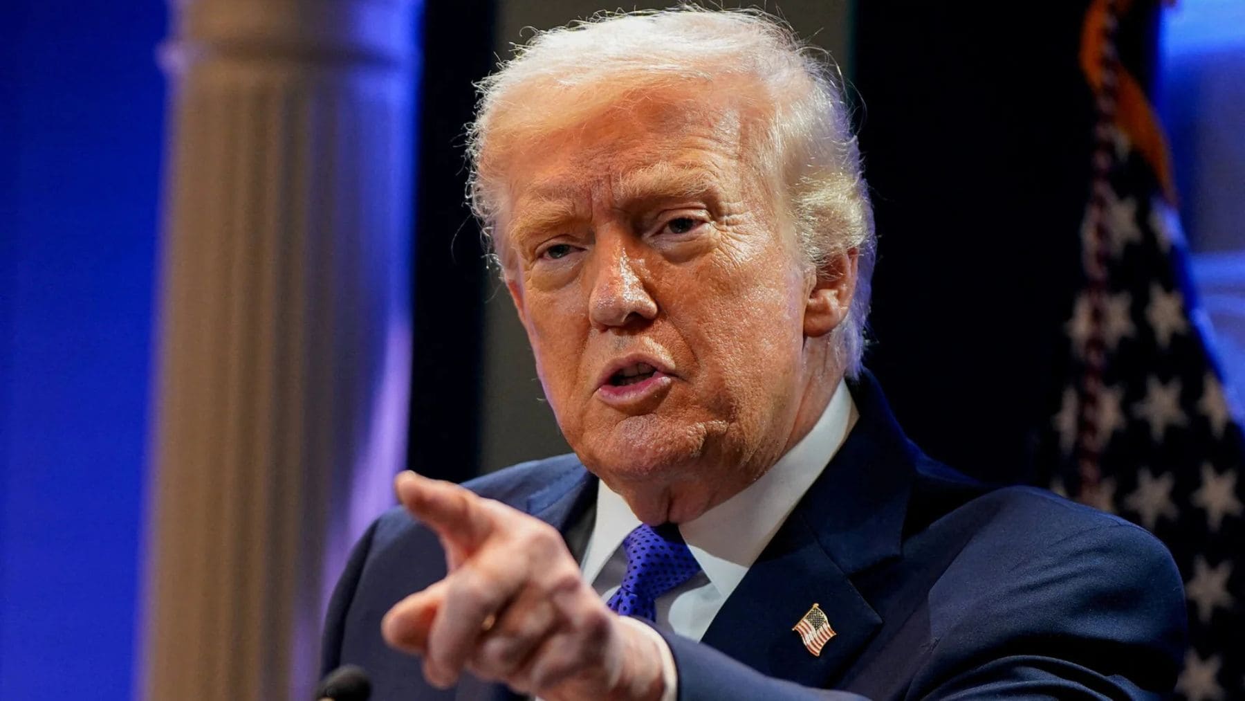 Donald Trump durante un discurso sobre aranceles al aluminio en Estados Unidos.