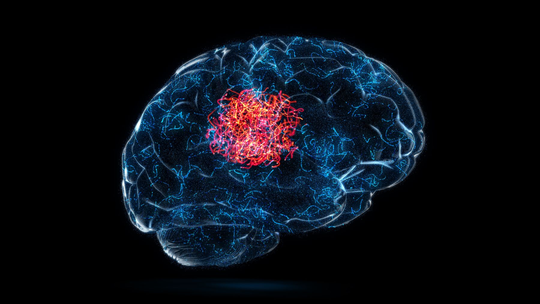 Representación de un cerebro con neuronas activándose tras un proceso de congelación criogénica.