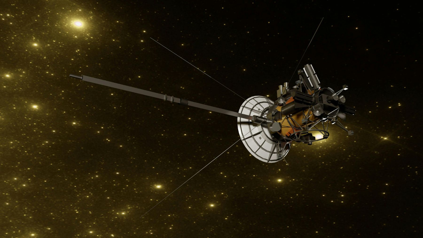Ilustración de una sonda espacial observando el cometa interestelar 3I ATLAS detectado por NASA y analizado por el telescopio James Webb.