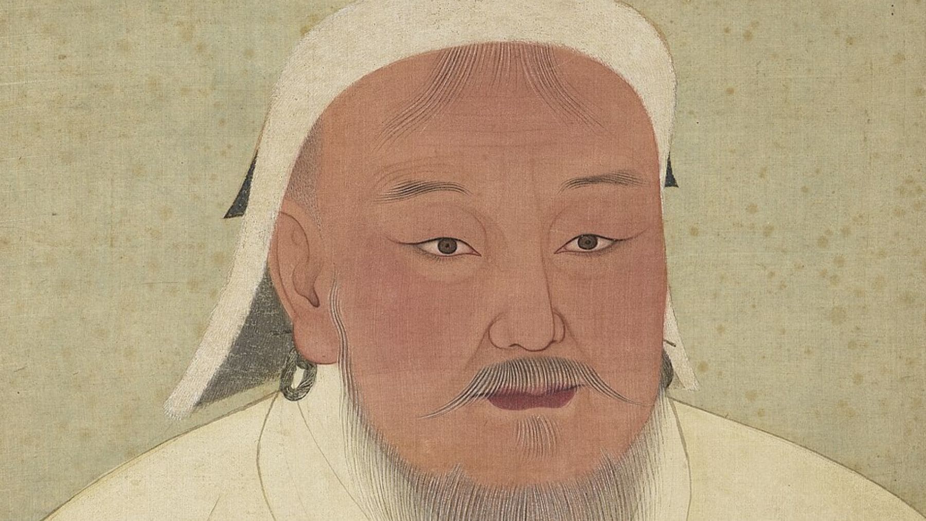 Retrato histórico de Gengis Kan, fundador del Imperio mongol, relacionado con el estudio genético sobre sus descendientes.