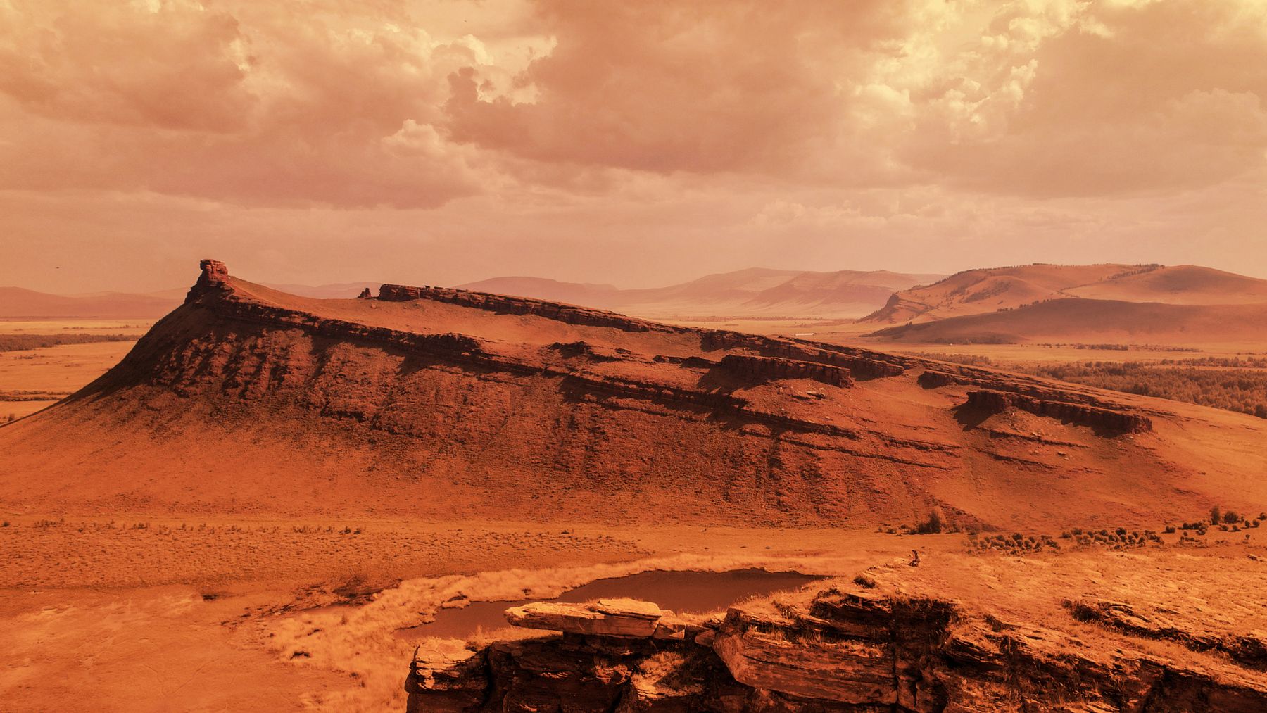 Paisaje de Marte que ilustra el reto de la NASA para diseñar la comida de los astronautas en el planeta rojo.