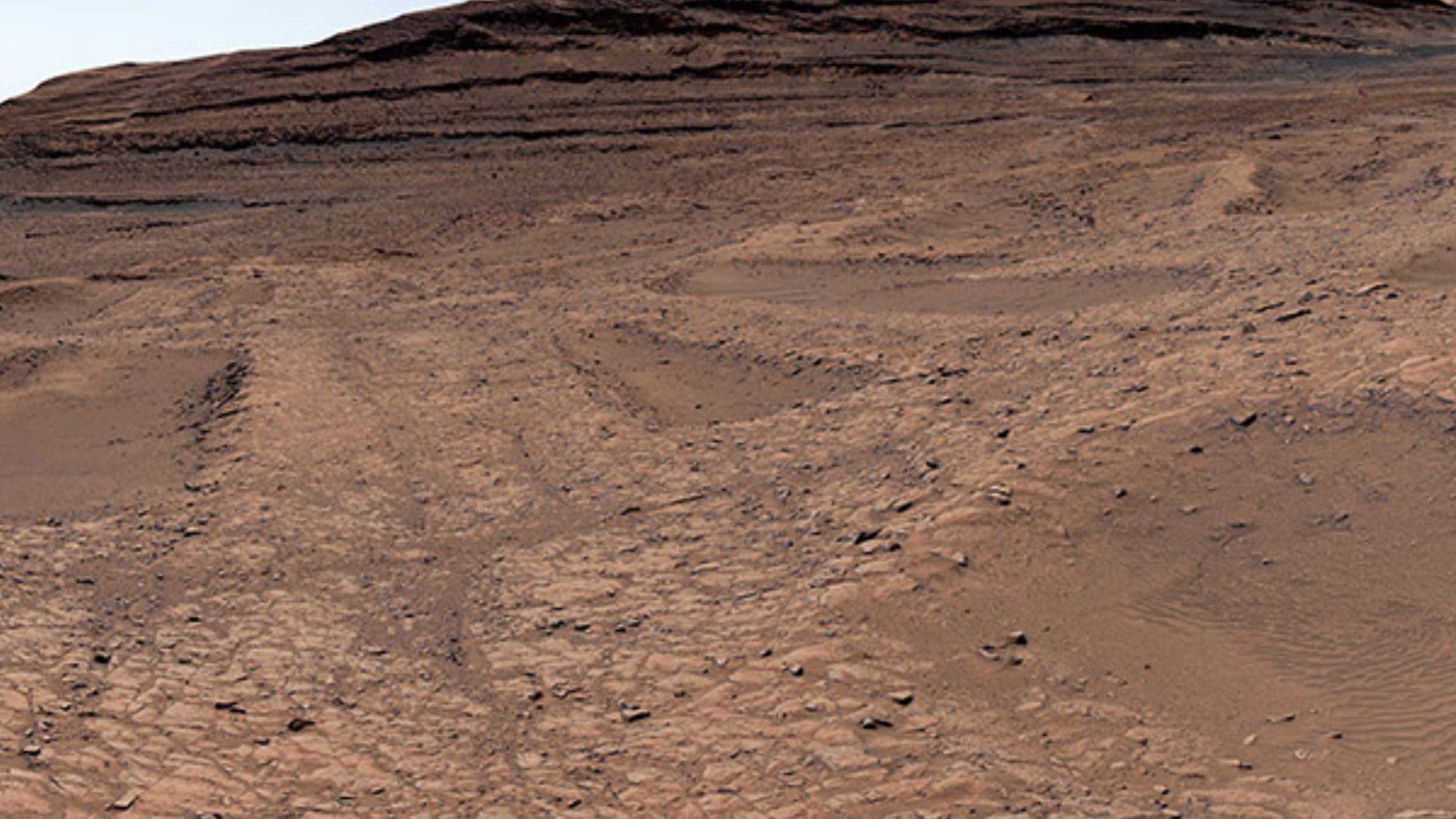 Crestas minerales tipo boxwork fotografiadas por el rover Curiosity en Marte que desde órbita parecen una gigantesca telaraña.