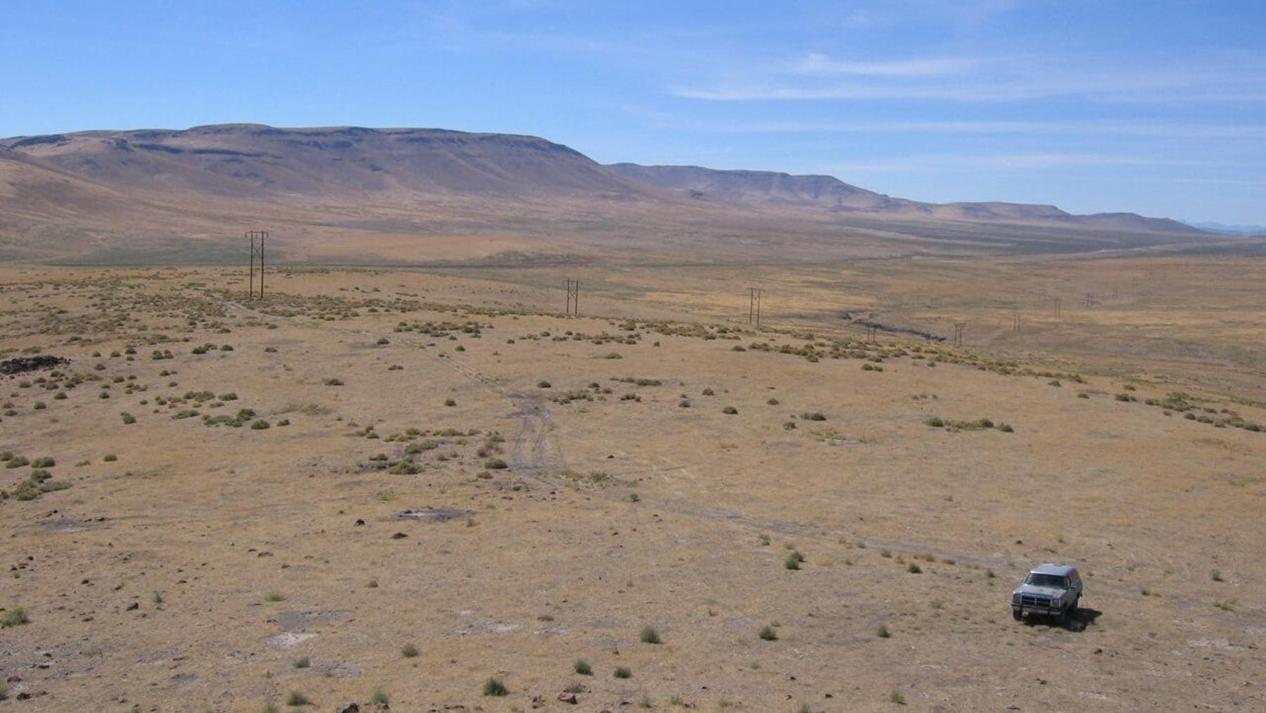 Vista del yacimiento de litio en Thacker Pass dentro de la caldera volcánica de McDermitt en Nevada.