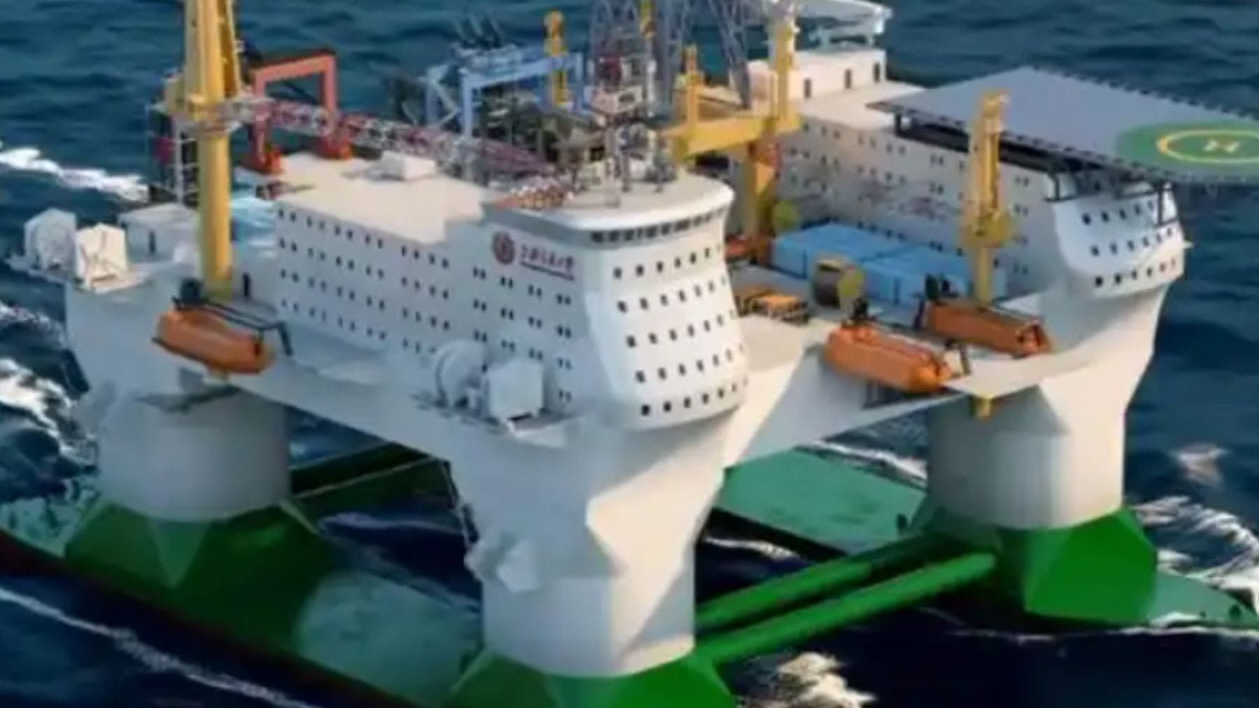 Plataforma flotante semisumergible de China diseñada para explorar el océano hasta 10.000 metros.