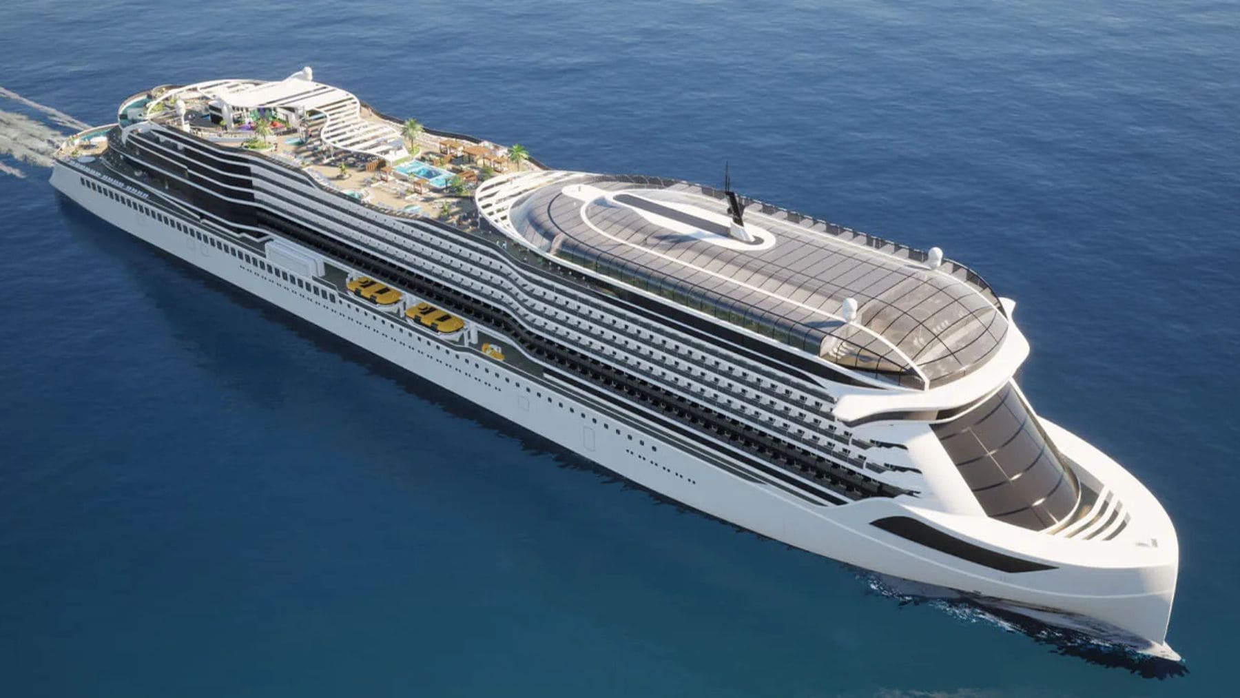 Crucero eléctrico de Alemania Project Vision de Meyer Werft con 275 metros de eslora y casi 2000 pasajeros.