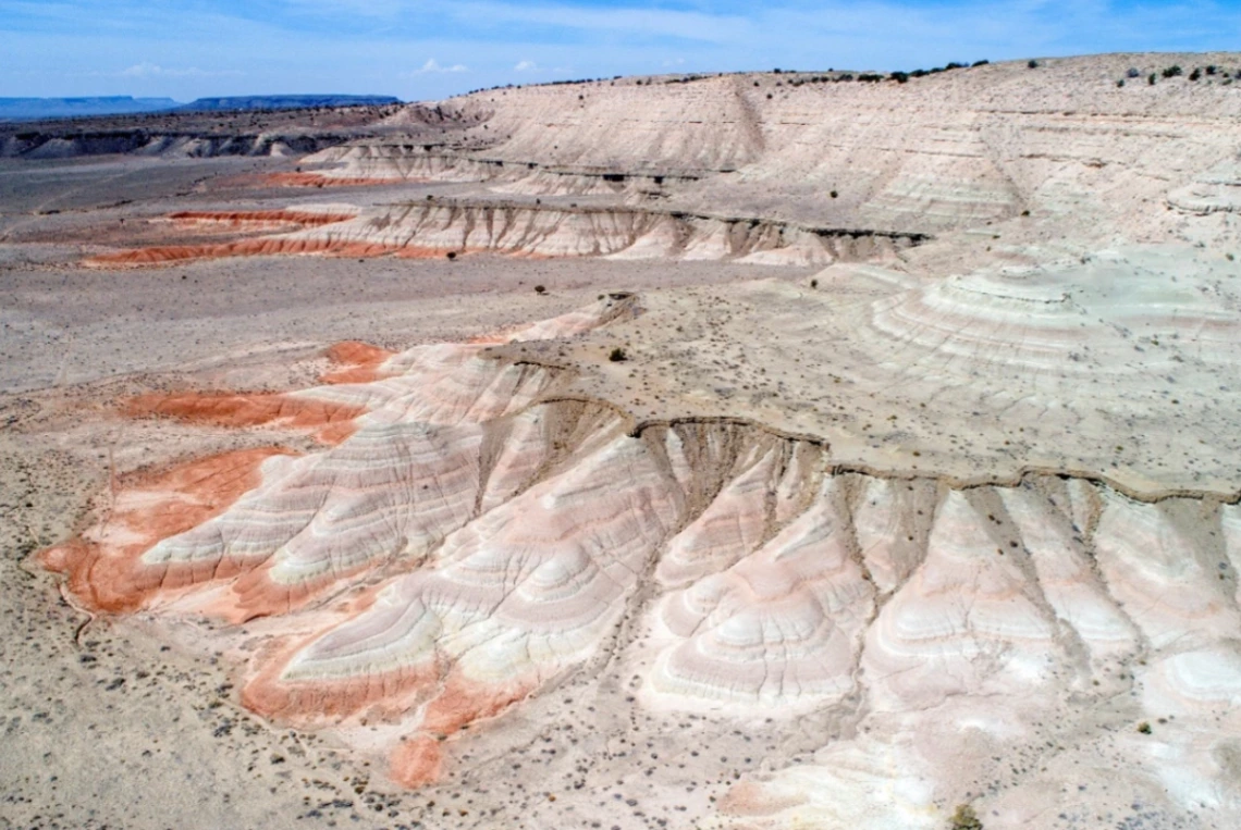 Depósitos geológicos del lago Bidahochi donde se halló la huella del antiguo río Colorado en Arizona.