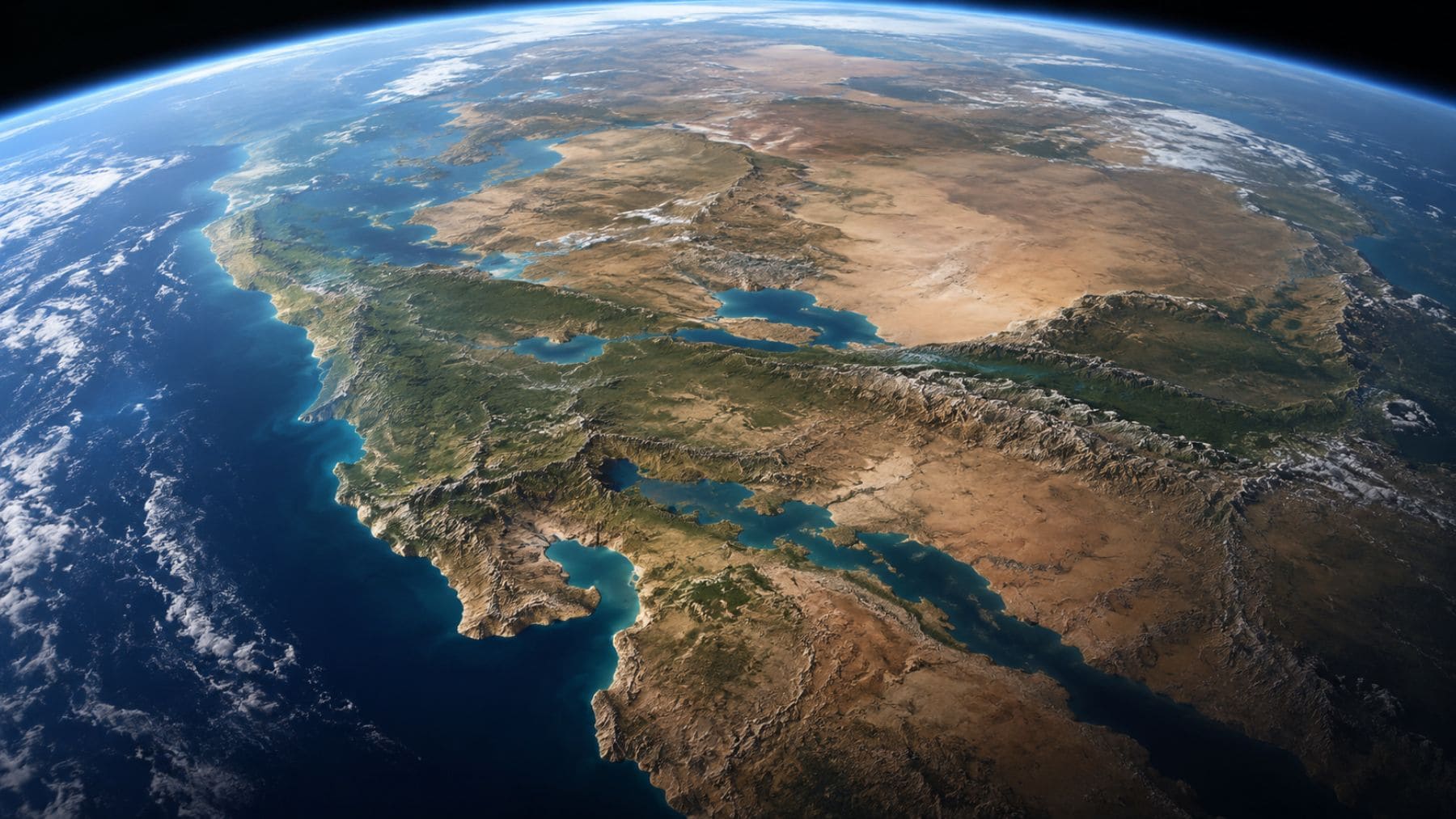 Reconstrucción del futuro supercontinente Pangea Ultima con España unida a África tras el cierre del Mediterráneo