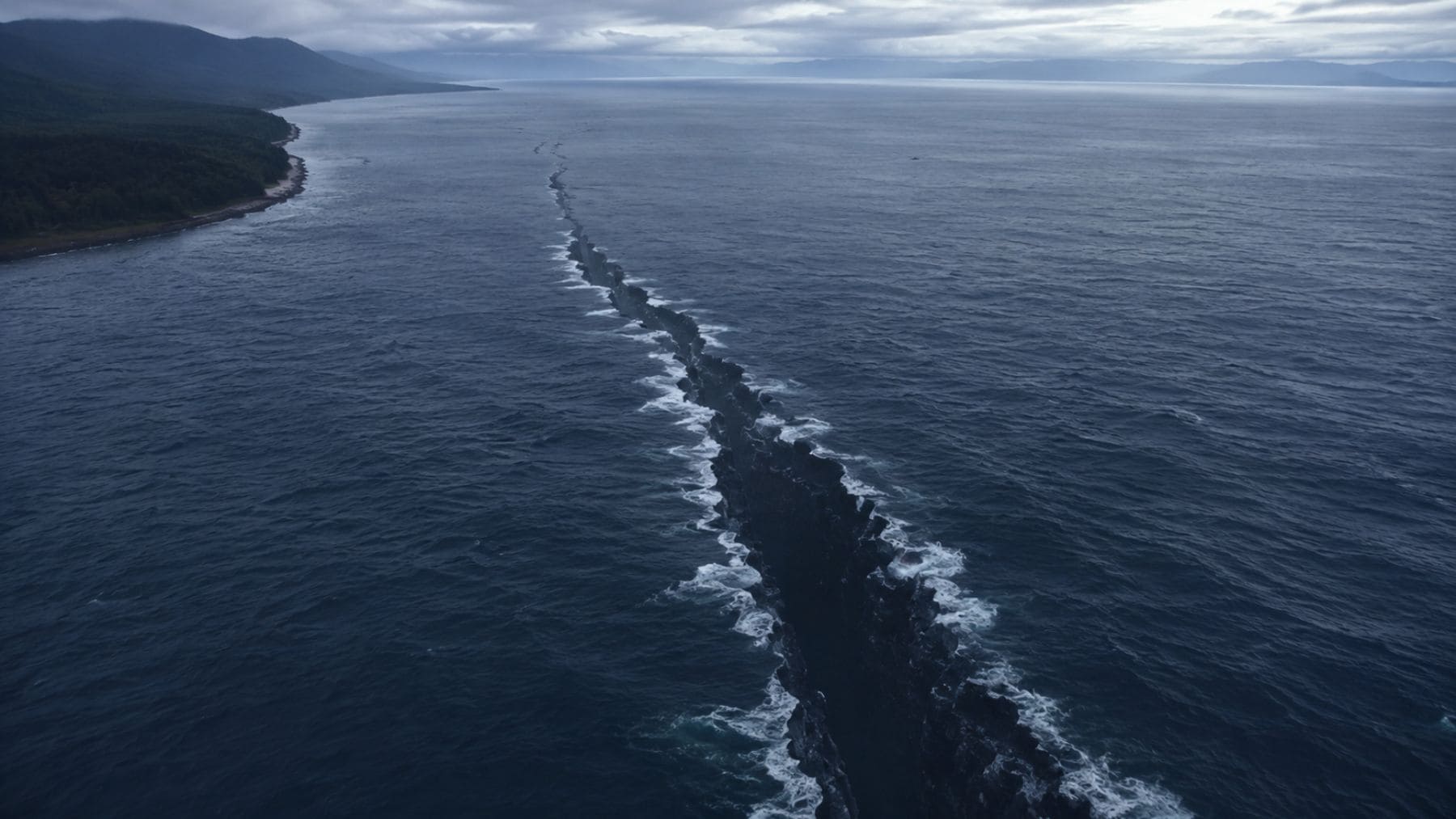 Fractura bajo el océano Pacífico en la zona de subducción de Cascadia frente a Canadá.