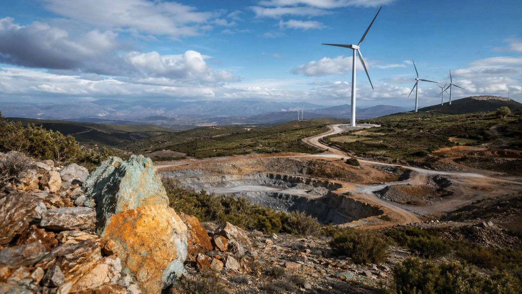 Yacimiento de tierras raras del Proyecto Orión en Jaén con minerales críticos para Europa y energía renovable.