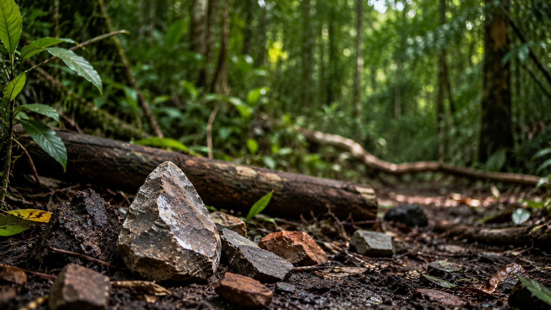 Herramienta de piedra hallada en una selva tropical de Costa de Marfil asociada a presencia humana de hace 150.000 años.