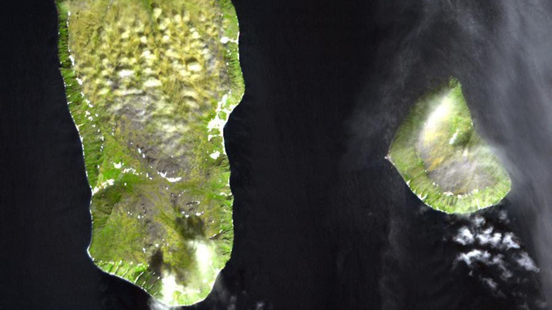 Islas Diómedes en el estrecho de Bering, punto donde científicos proponen construir una presa para estabilizar la AMOC.