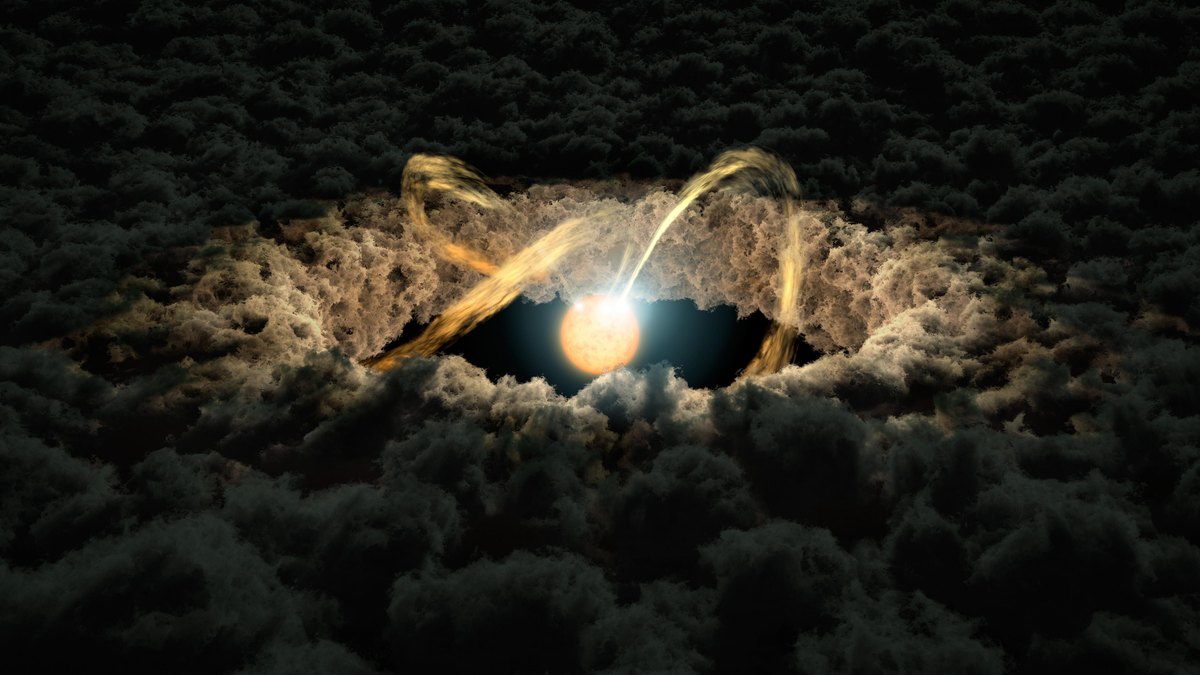 Recreación de un disco protoplanetario alrededor de una estrella joven