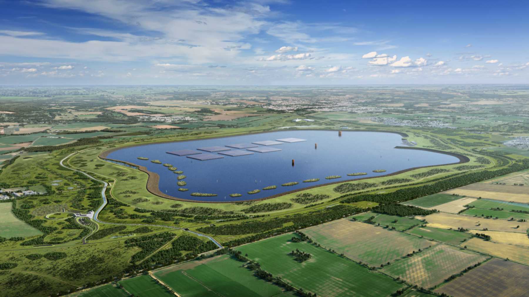 Recreación del embalse White Horse en Oxfordshire
