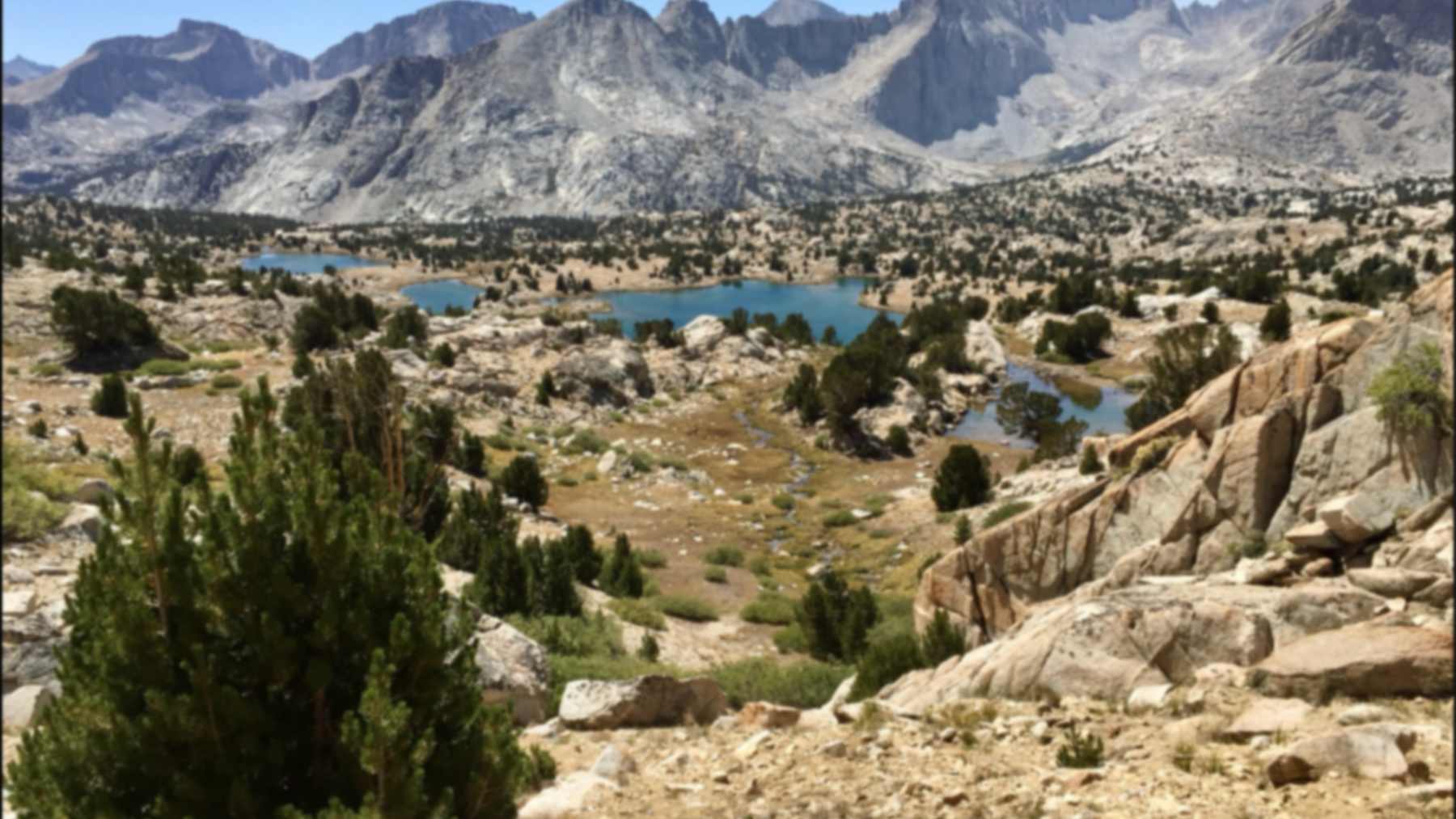 Cuenca de lagos alpinos en Sequoia, la zona donde se estudió qué pasa al retirar las truchas