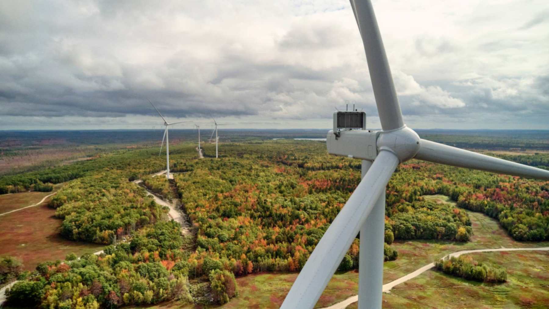 Pala de aerogenerador de una turbina Vestas V150 del parque Downeast Wind, en Columbia (Maine)