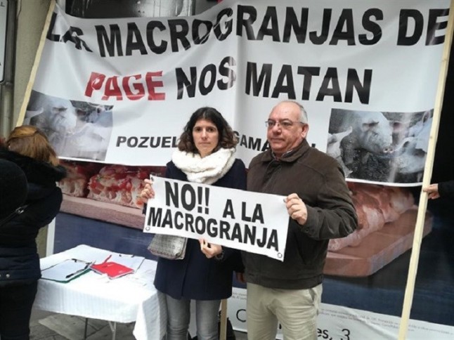 Movilizaciones contra una macrogranja de cerdos en Pozuelo y Argamasón