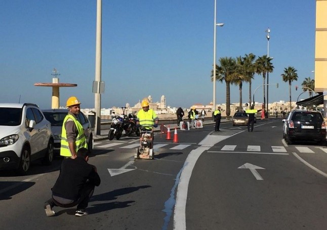 Arrancan los trabajos del carril bici en el casco histórico de Cádiz